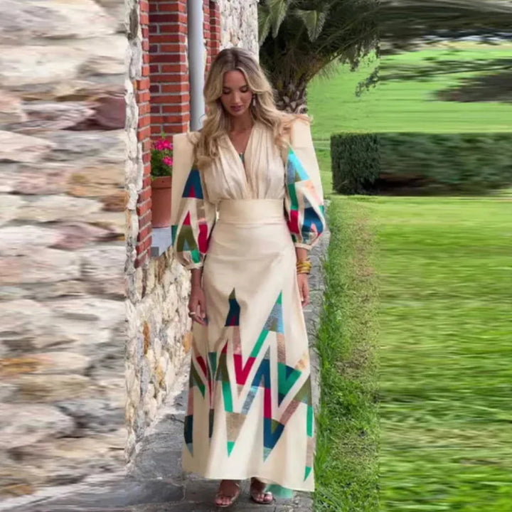 Langes Kleid mit Print – Geblümtes Maxikleid im Boho-Stil für Sommer & Urlaub