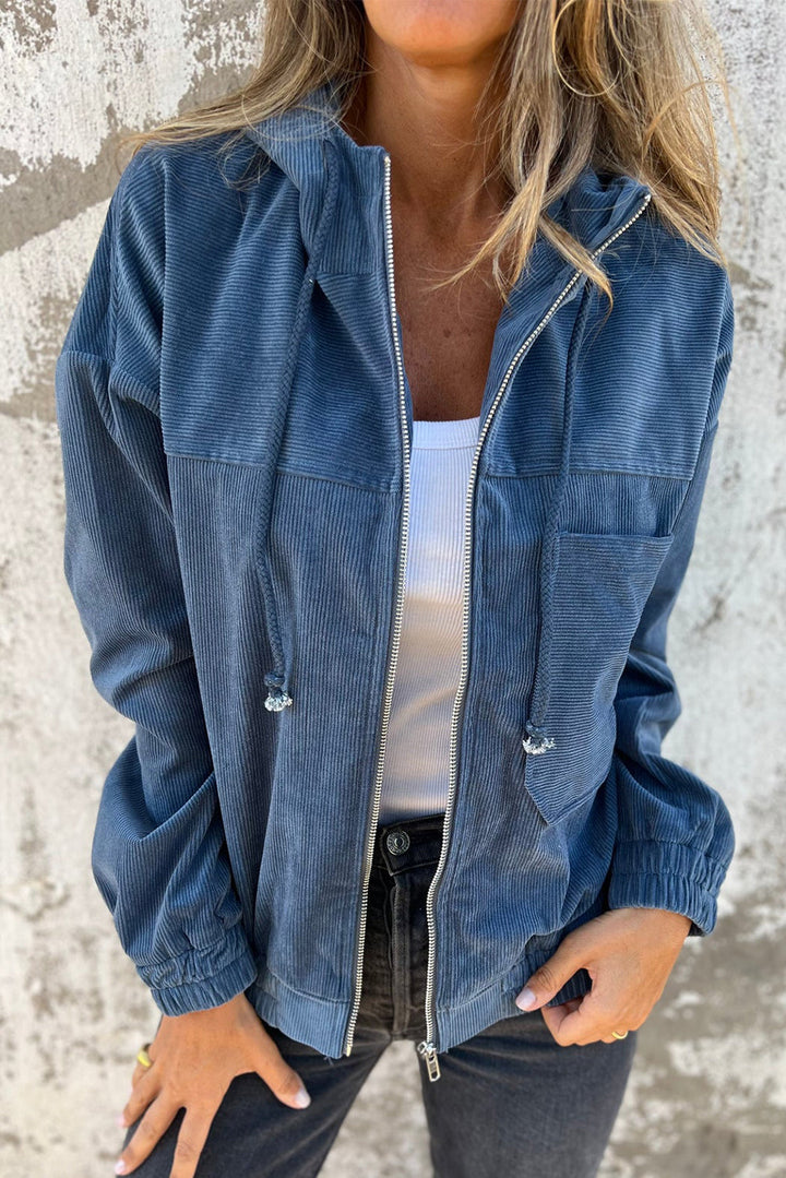 Fiona – Veste En Velours Côtelé Décontractée Avec Capuche Pour Un Style Relax
