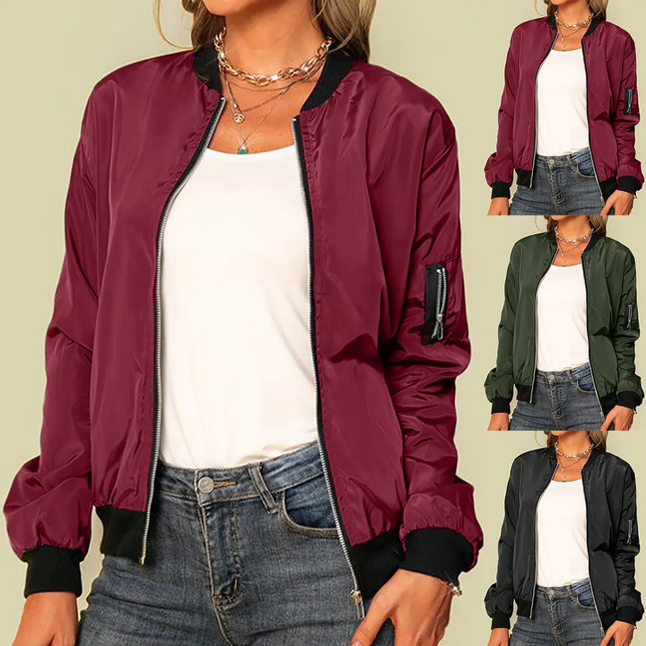 Émilie - Blouson Bomber Léger Avec Fermeture Éclair
