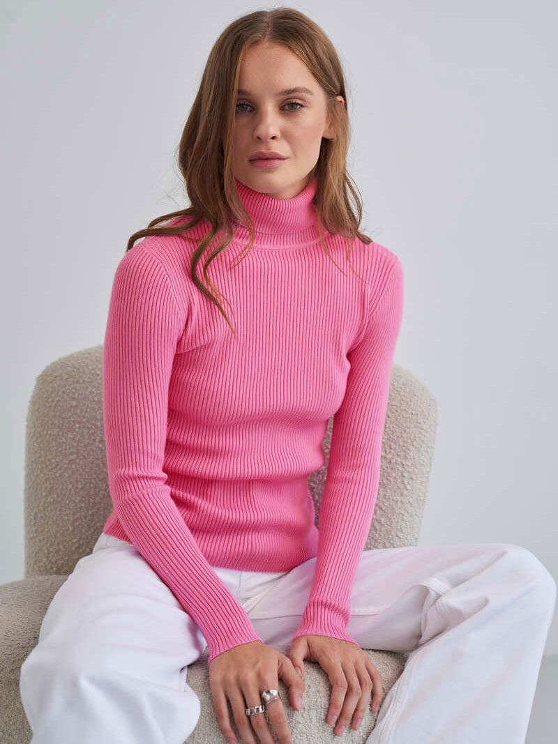 London - Pull col roulé classique pour femme