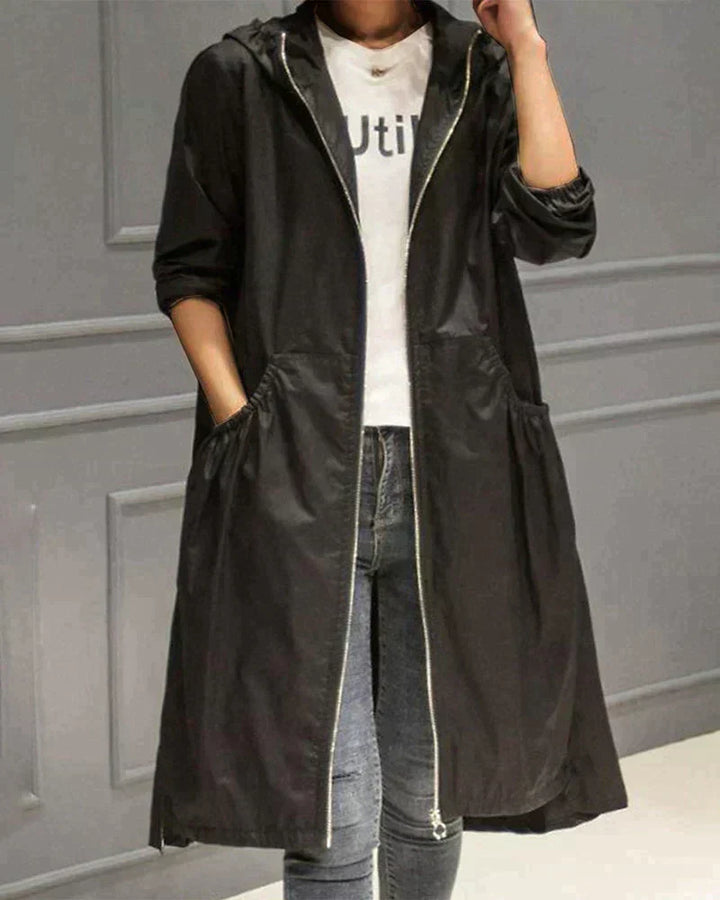 Klarissa | Manteau de pluie long avec capuche pour femme