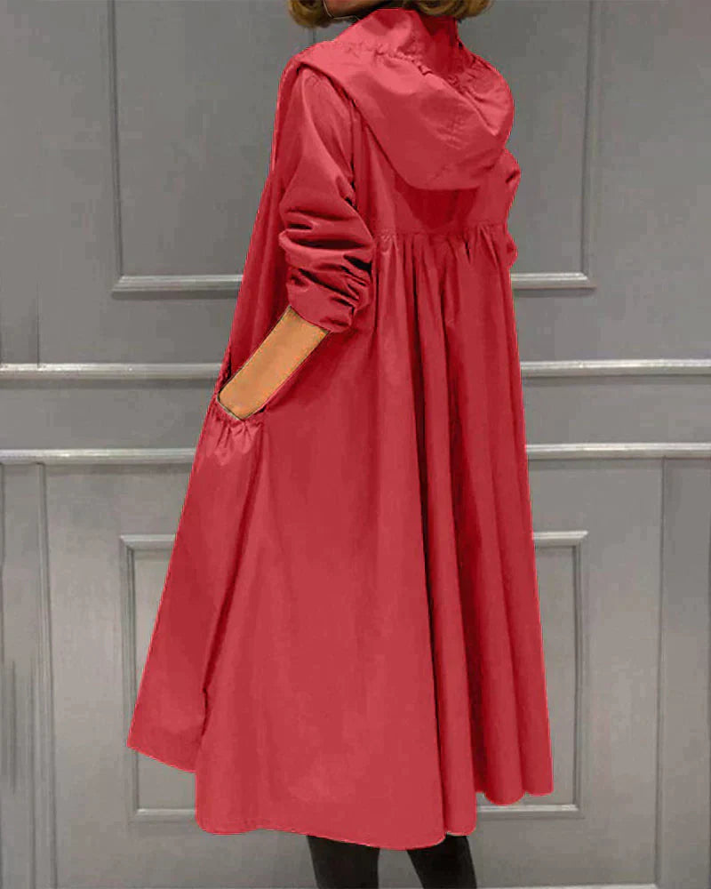 Klarissa | Manteau de pluie long avec capuche pour femme