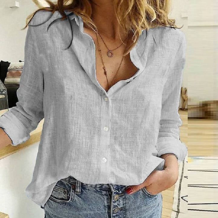 Leinenbluse Damen – Elegante Sommerbluse mit Lockerer Passform