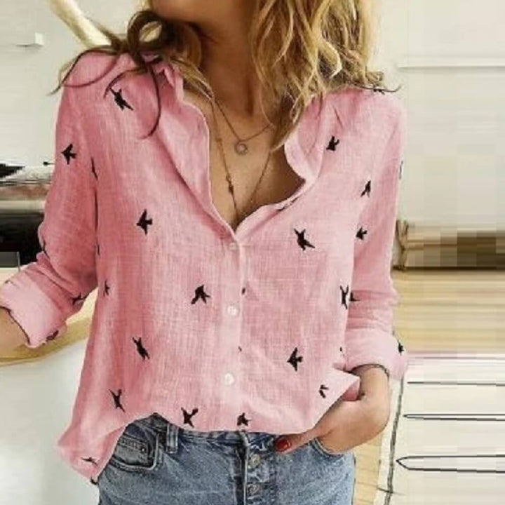 Leinenbluse Damen – Elegante Sommerbluse mit Lockerer Passform