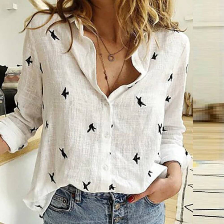 Leinenbluse Damen – Elegante Sommerbluse mit Lockerer Passform