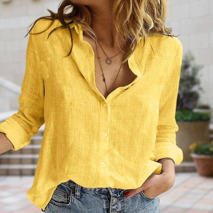 Leinenbluse Damen – Elegante Sommerbluse mit Lockerer Passform