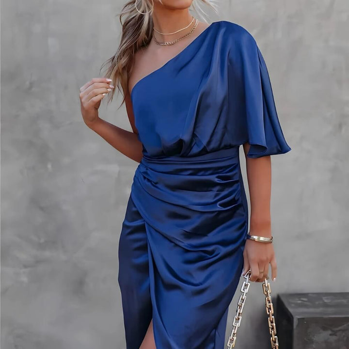 One-Shoulder Kleid Elegant Asymmetrisch – Figurbetontes Abendkleid für Damen