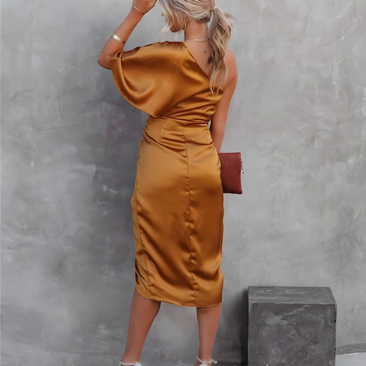 One-Shoulder Kleid Elegant Asymmetrisch – Figurbetontes Abendkleid für Damen