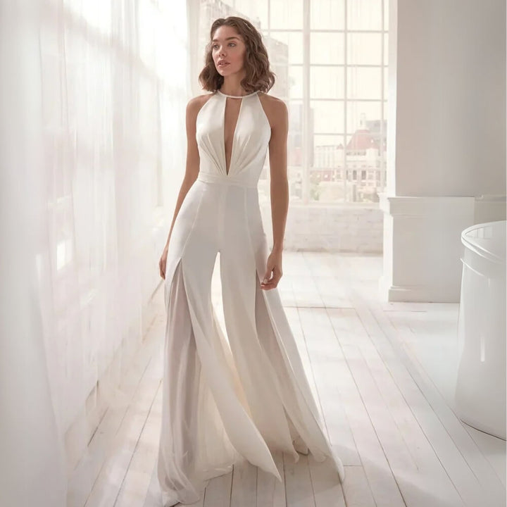 Jumpsuit Damen Elegant – Sommerlicher Einteiler mit V-Ausschnitt für besondere Anlässe