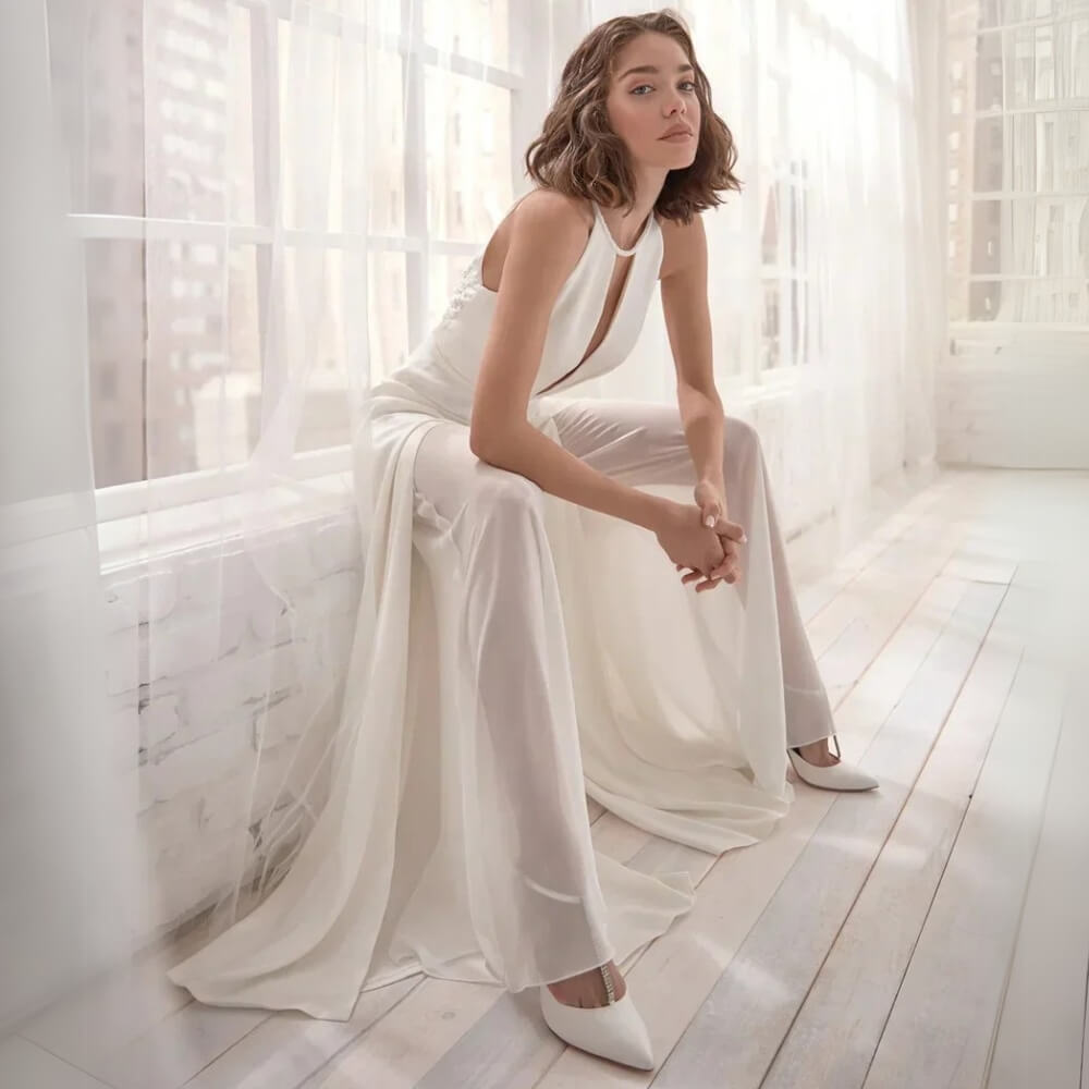 Jumpsuit Damen Elegant – Sommerlicher Einteiler mit V-Ausschnitt für besondere Anlässe