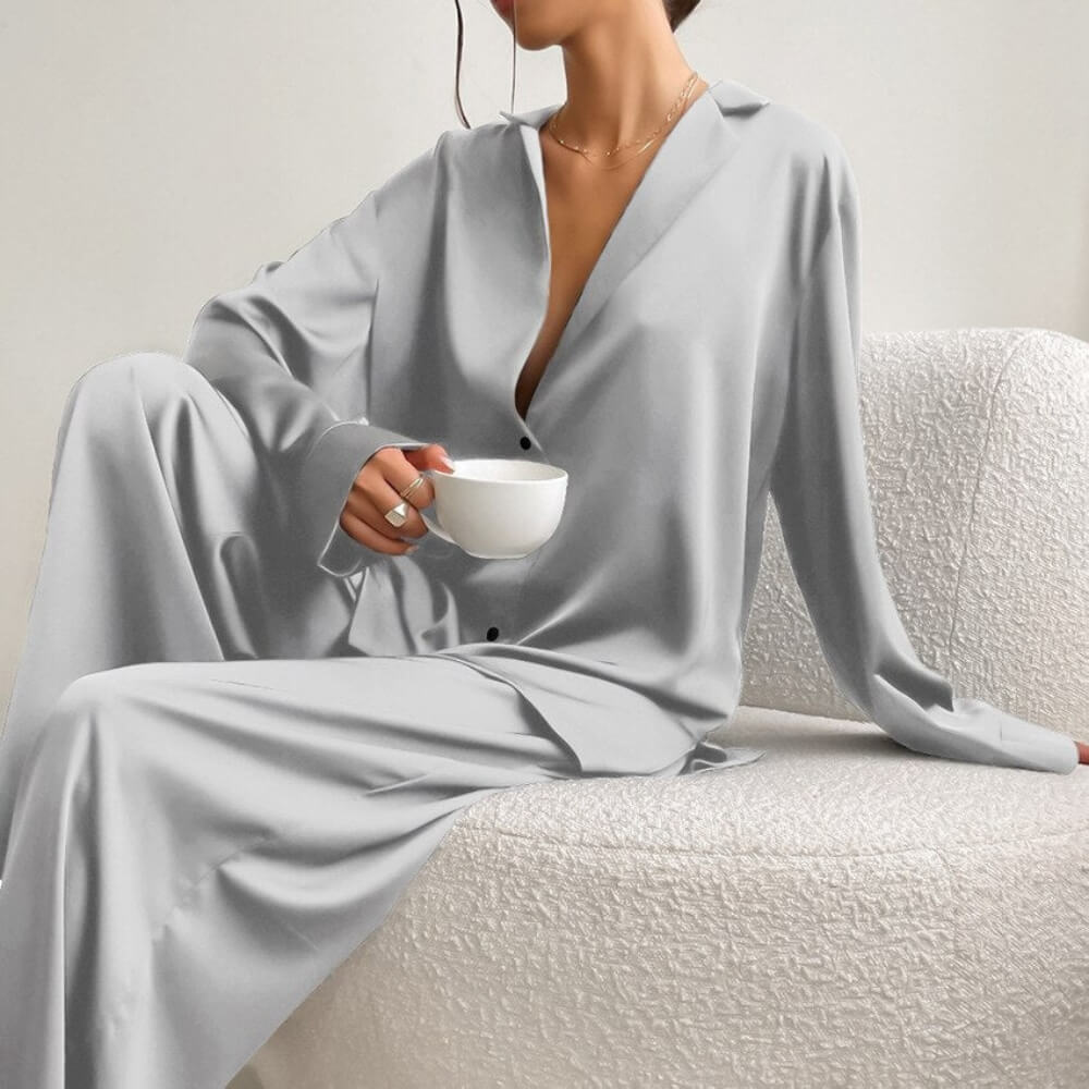 Pajama Set Damen – Elegantes Zweiteiliges Schlafanzug Set für Gemütliche Nächte