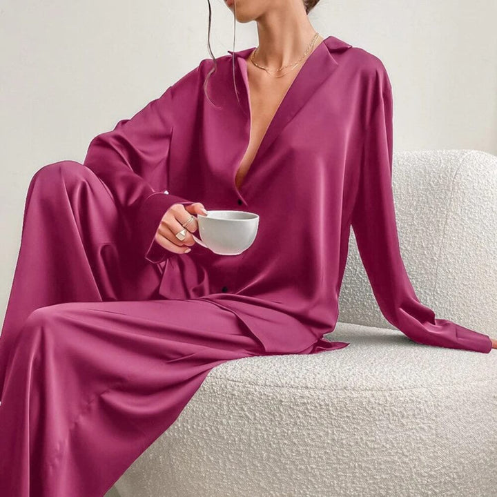Pajama Set Damen – Elegantes Zweiteiliges Schlafanzug Set für Gemütliche Nächte
