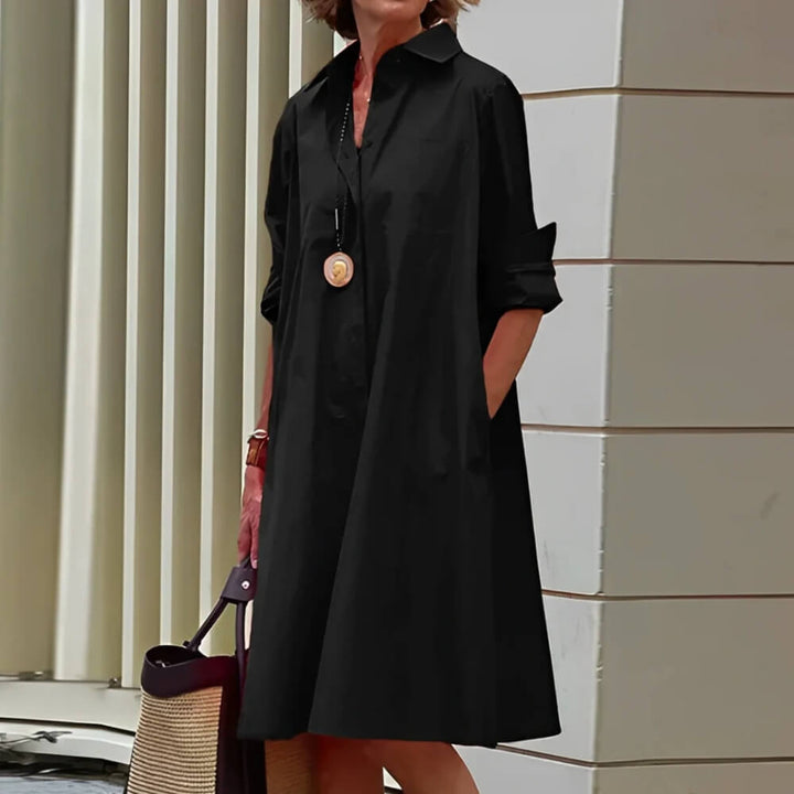 Hemdkleid Elegant Knielang mit Gürtel – Lässig & Stilvoll für Alltag und Büro