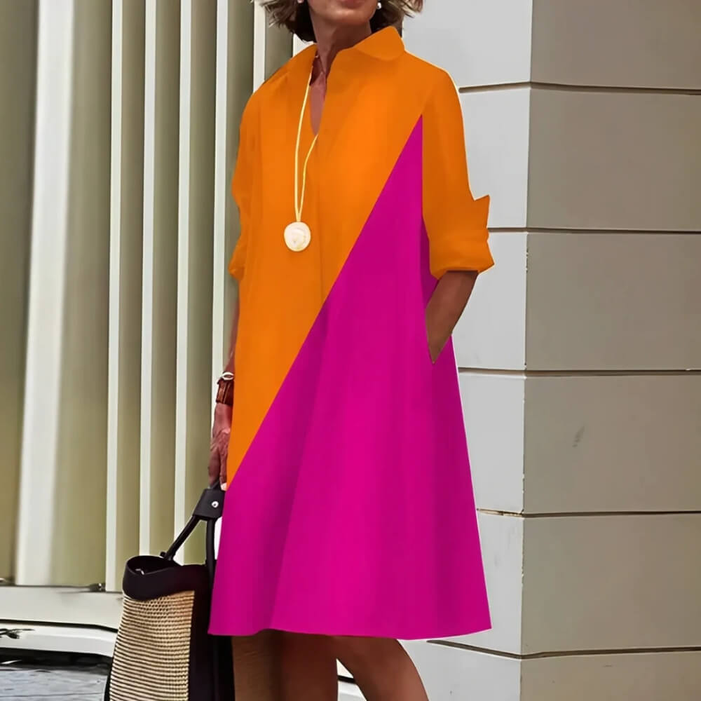 Hemdkleid Elegant Knielang mit Gürtel – Lässig & Stilvoll für Alltag und Büro