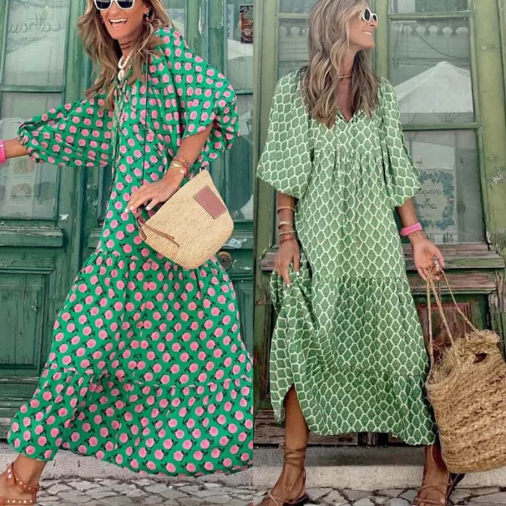 Maxikleid Sommerlich Elegant – Luftiges langes Kleid im Boho-Stil für Alltag & Urlaub