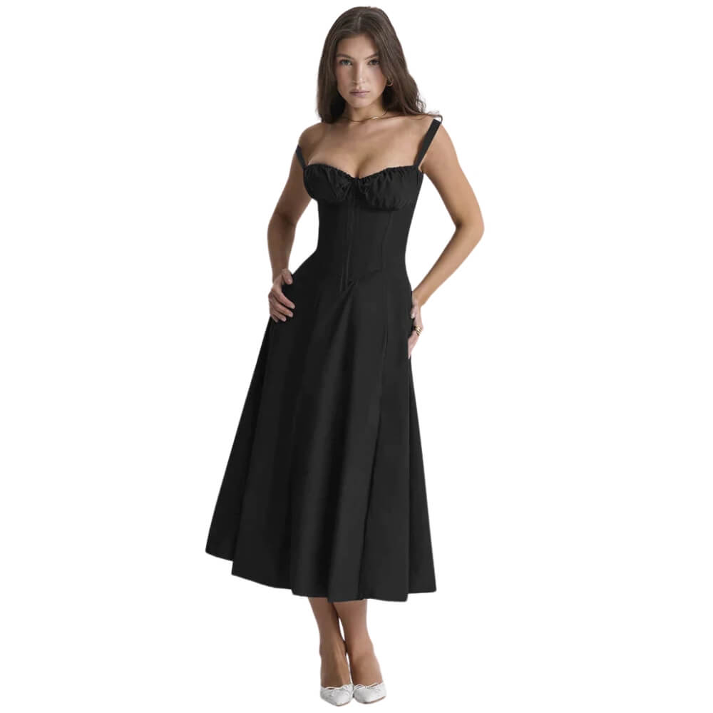 Damenkleid elegant knielang – Luftiges Sommerkleid mit Muster für Alltag & Anlass