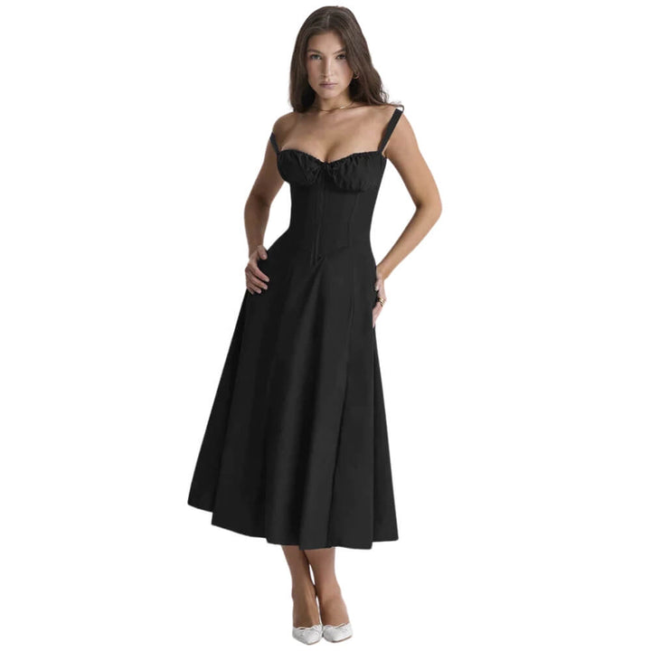 Damenkleid elegant knielang – Luftiges Sommerkleid mit Muster für Alltag & Anlass