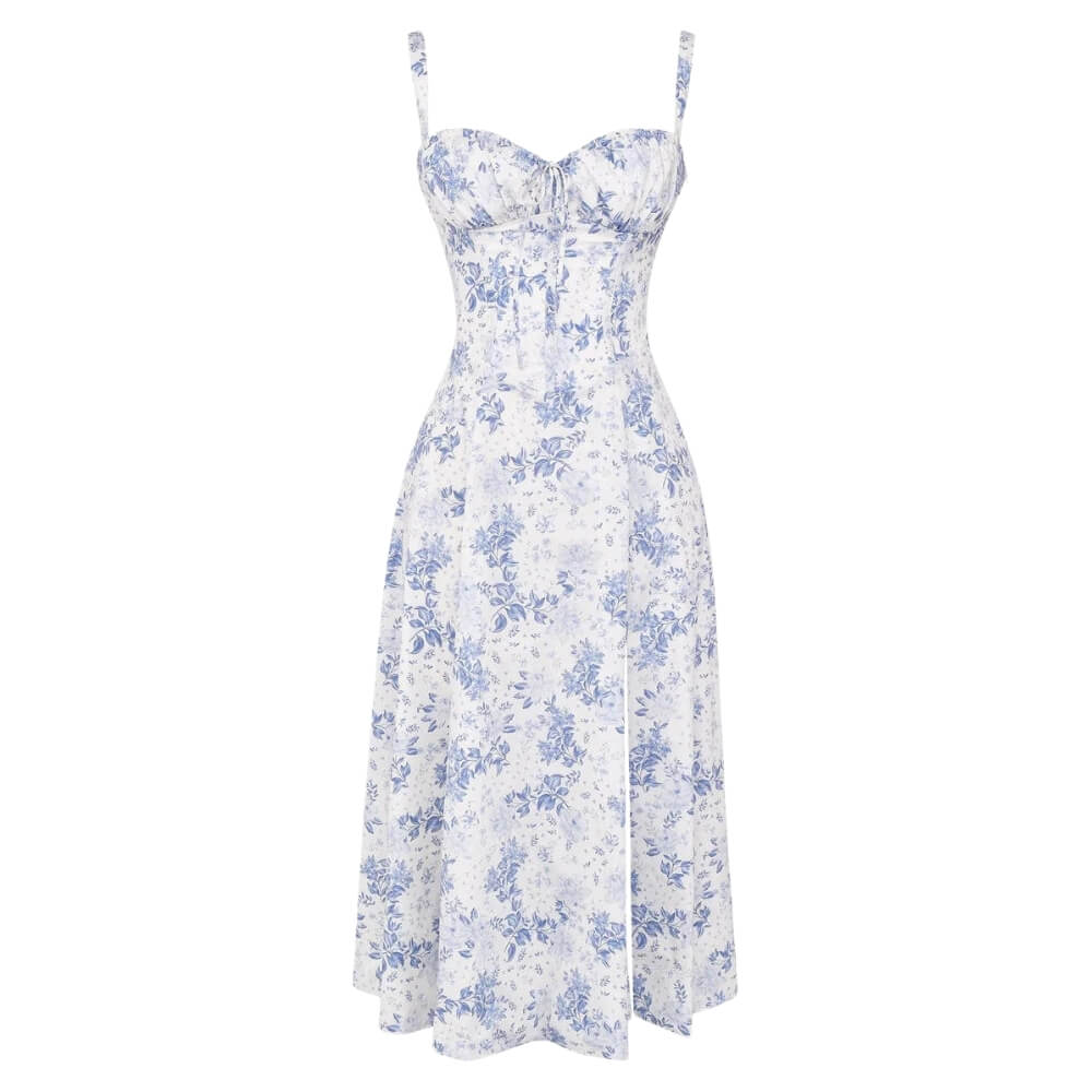 Damenkleid elegant knielang – Luftiges Sommerkleid mit Muster für Alltag & Anlass