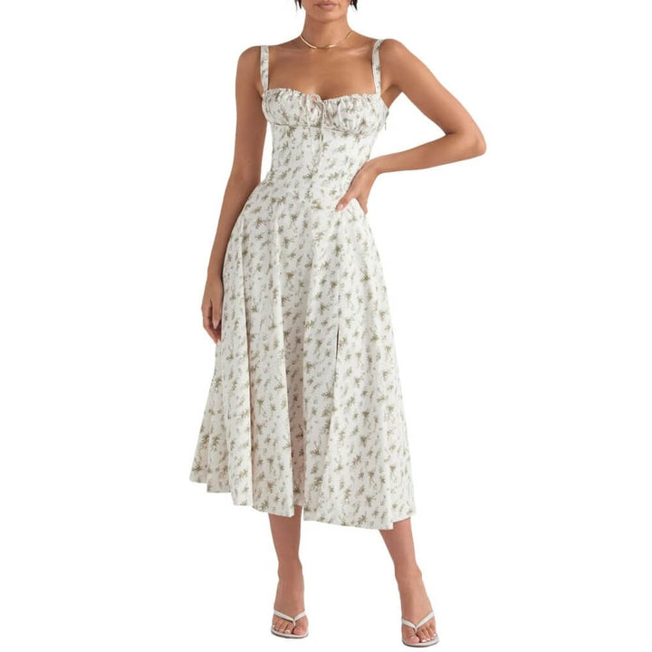 Damenkleid elegant knielang – Luftiges Sommerkleid mit Muster für Alltag & Anlass