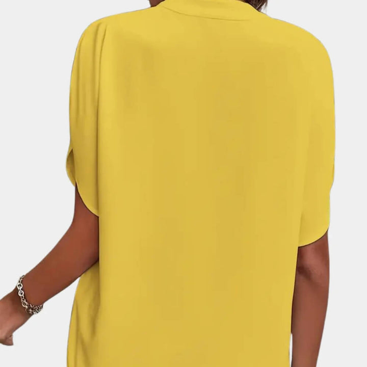 Kurzarm Bluse Damen Elegant – Luftige Sommer Bluse mit V-Ausschnitt