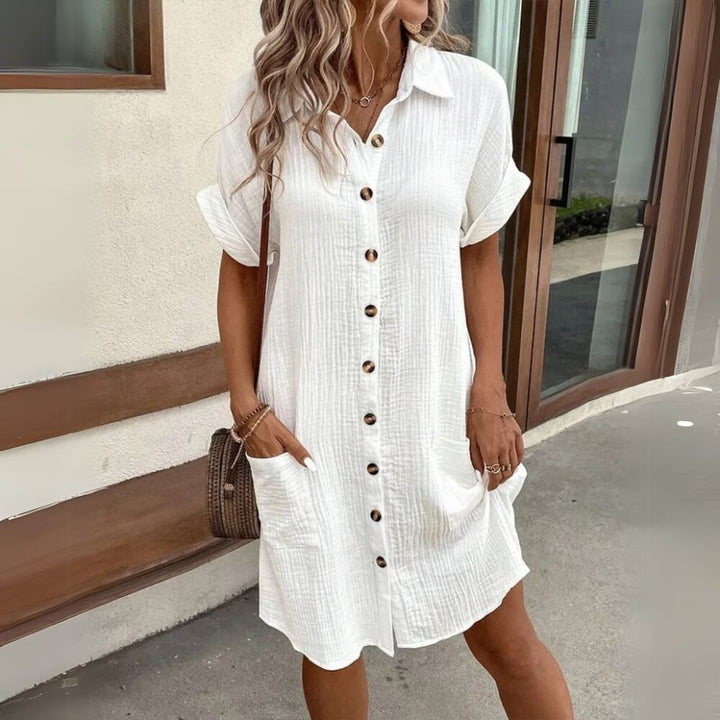 Hemdkleid Elegant Sommerlich – Lässiges Freizeitkleid für Alltag & Büro