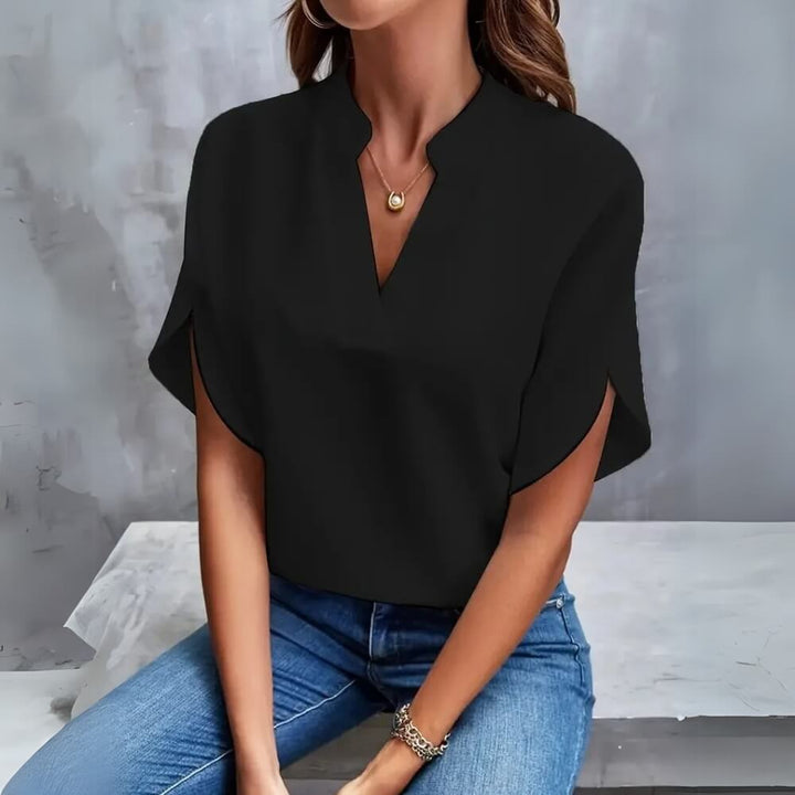Kurzarm Bluse elegant sommerlich luftig für Büro und Freizeit