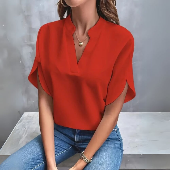 Kurzarm Bluse elegant sommerlich luftig für Büro und Freizeit