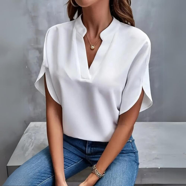 Kurzarm Bluse elegant sommerlich luftig für Büro und Freizeit
