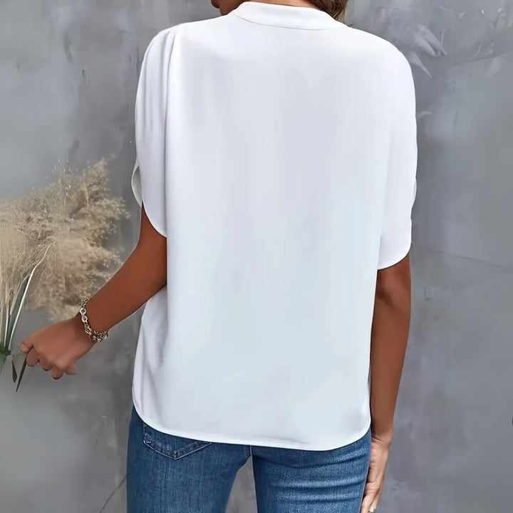 Kurzarm Bluse elegant sommerlich luftig für Büro und Freizeit