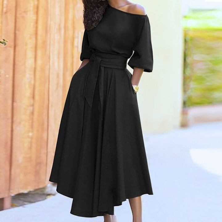 Damenkleid elegant mit Gürtel – Bürotauglich & Alltagstauglich, Knielang