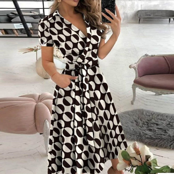 Damenkleid elegant mit Gürtel – Bürotauglich & Alltagstauglich, Knielang