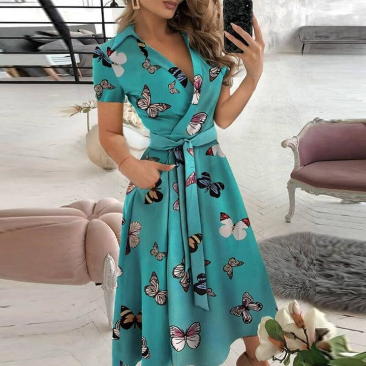 Damenkleid elegant mit Gürtel – Bürotauglich & Alltagstauglich, Knielang