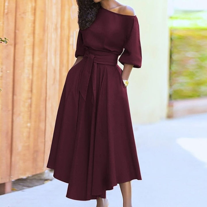 Damenkleid elegant mit Gürtel – Bürotauglich & Alltagstauglich, Knielang