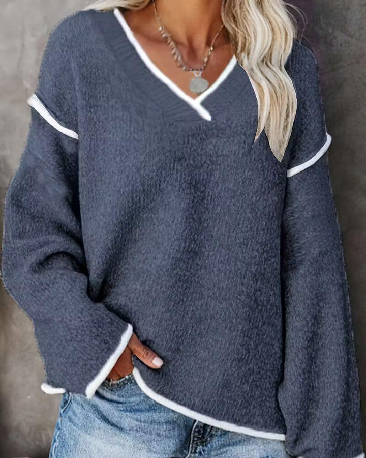 Agathe™ - Pull oversize en maille à col V