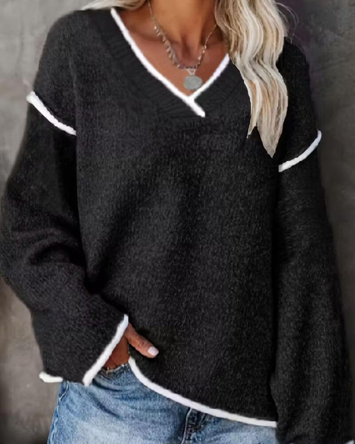 Agathe™ - Pull oversize en maille à col V