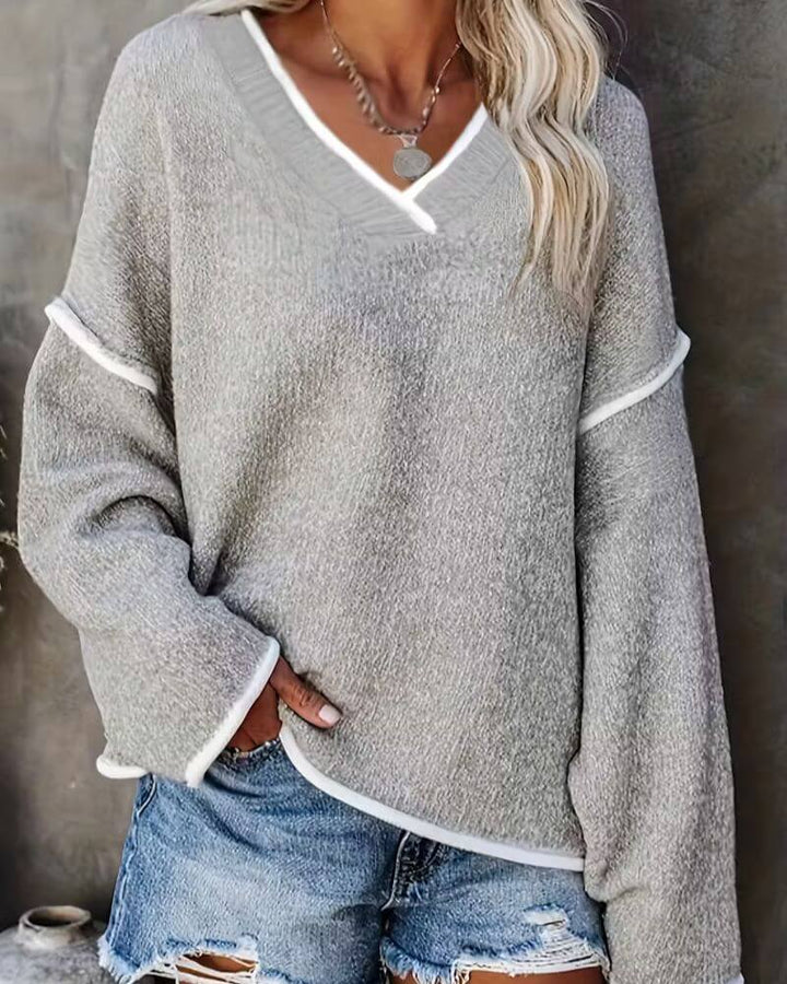 Agathe™ - Pull oversize en maille à col V
