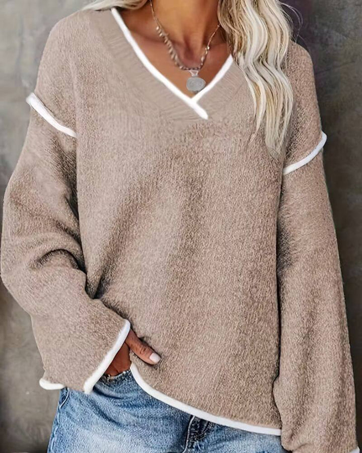 Agathe™ - Pull oversize en maille à col V