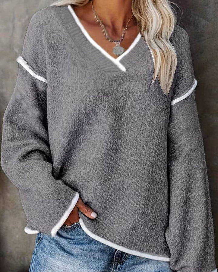 Agathe™ - Pull oversize en maille à col V