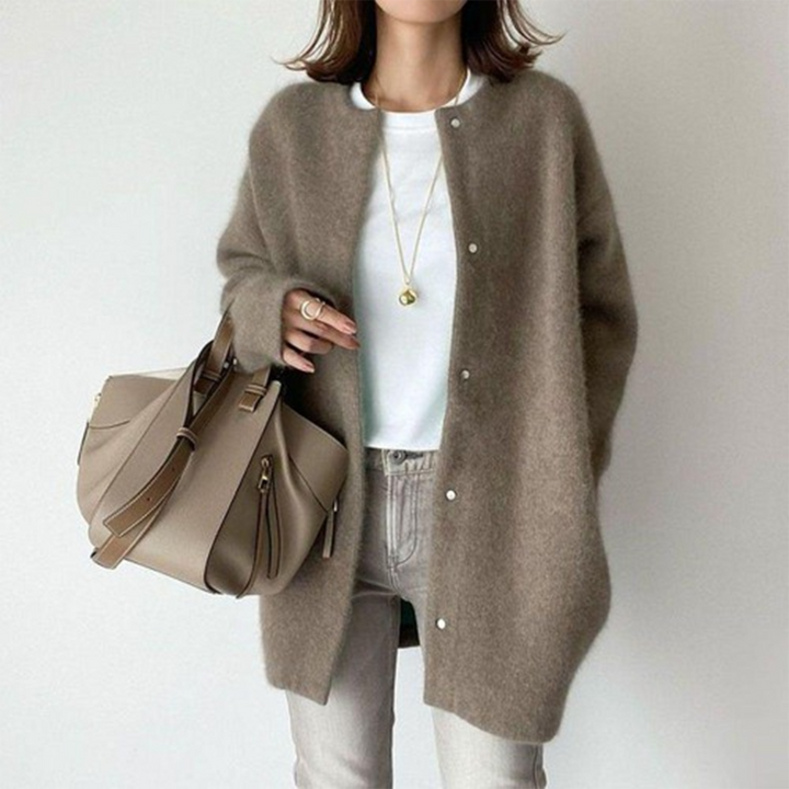 Léa - Gilet femme long élégant