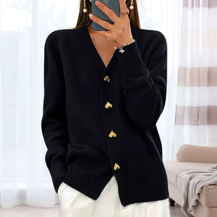 Célestine™ - Cardigan Confortable à Boutons Cœur