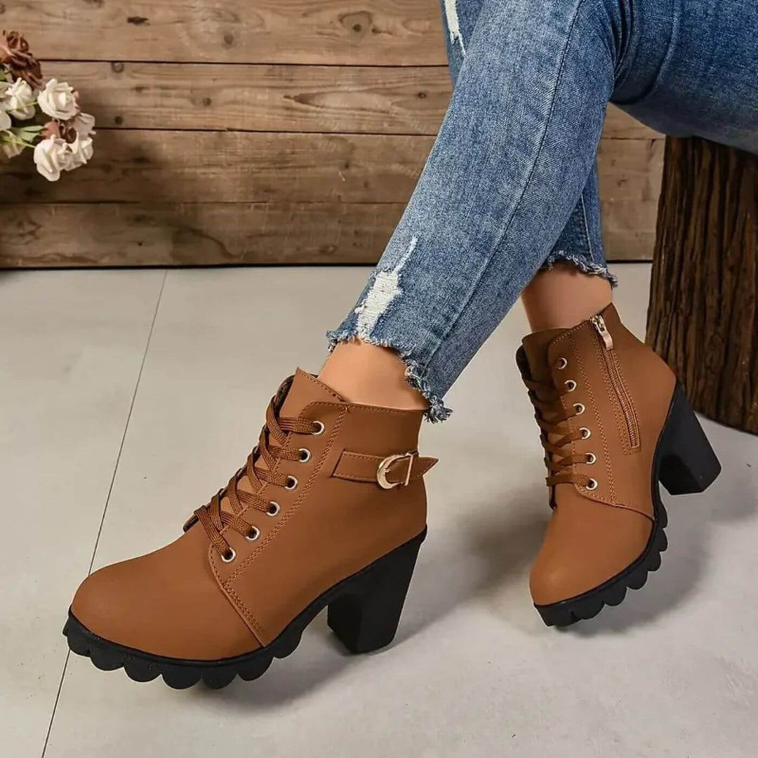 Colette™ – Bottines Chunky à Lacets Élégantes