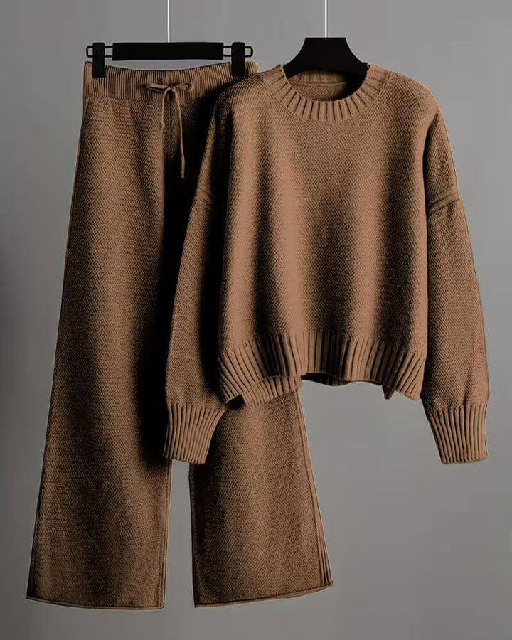Delphine™ - Pull Col Rond Oversize avec Pantalon Assorti