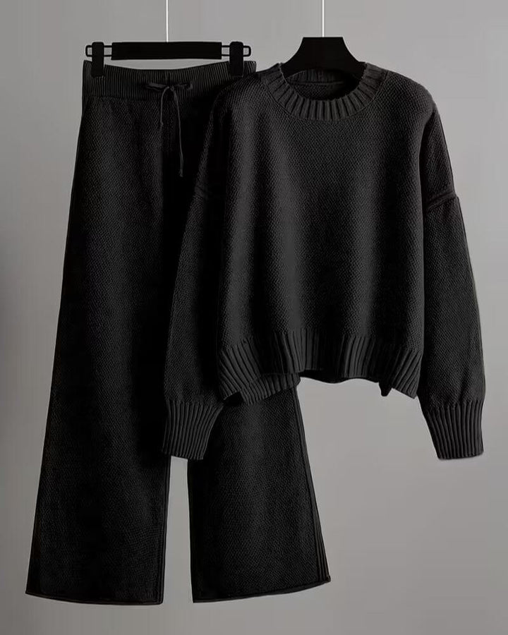 Delphine™ - Pull Col Rond Oversize avec Pantalon Assorti