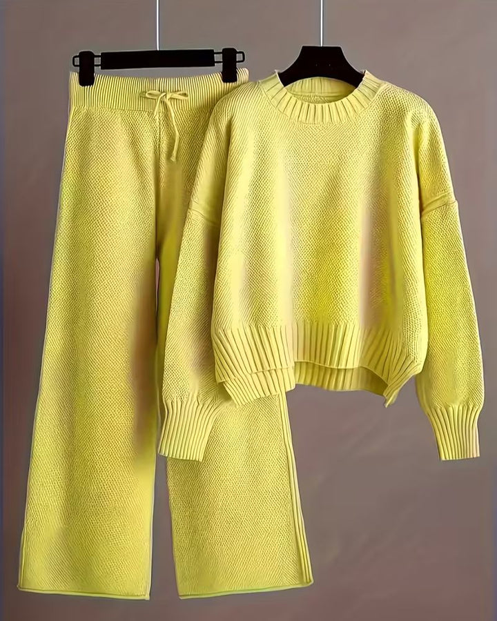 Delphine™ - Pull Col Rond Oversize avec Pantalon Assorti