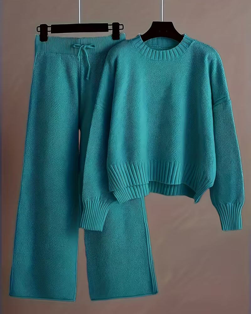 Delphine™ - Pull Col Rond Oversize avec Pantalon Assorti