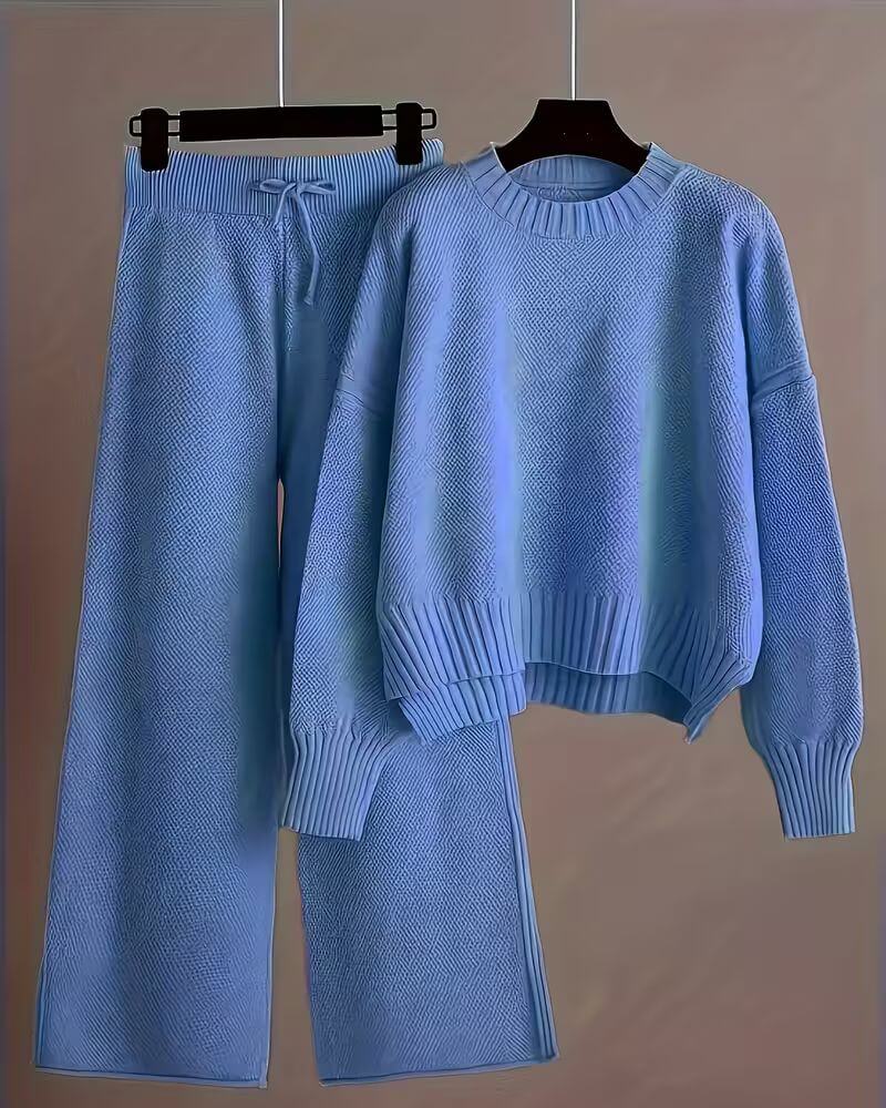 Delphine™ - Pull Col Rond Oversize avec Pantalon Assorti