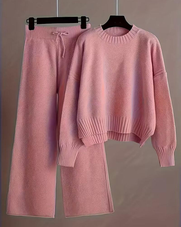 Delphine™ - Pull Col Rond Oversize avec Pantalon Assorti