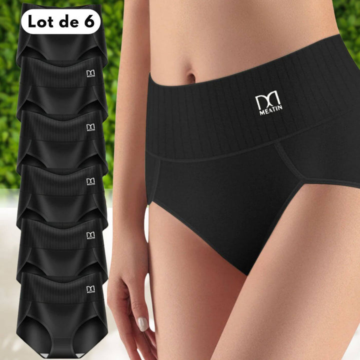 Estelle™ - Lot de 6 Culottes Taille Haute Respirantes