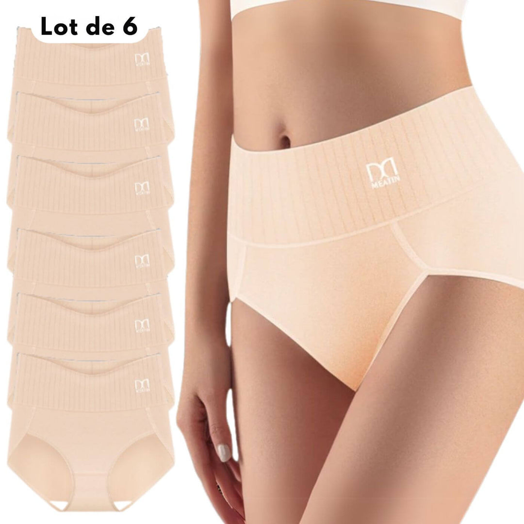 Estelle™ - Lot de 6 Culottes Taille Haute Respirantes