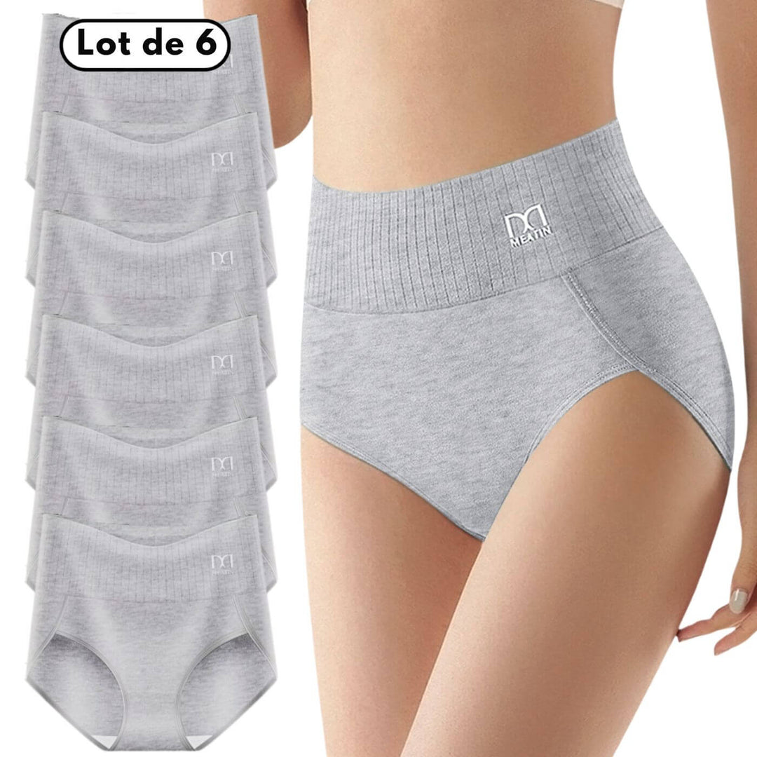 Estelle™ - Lot de 6 Culottes Taille Haute Respirantes